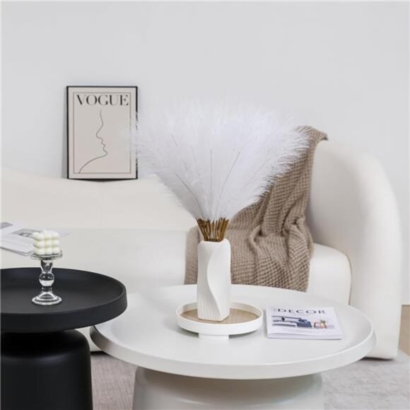 30pcs White Pampas Grass - 24 Inch Faux Pampas Grass Decor, Artificial Tall - Picture 6 of 7